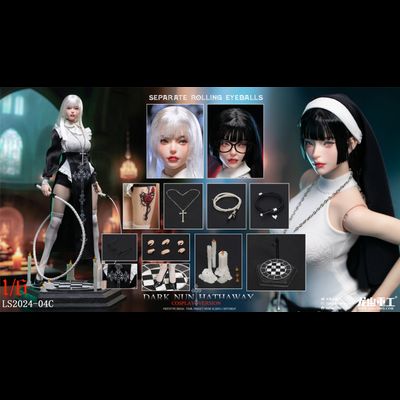 Боевая монахиня с хлыстом - Коллекционная фигурка 1/6 Dark Sister Hathaway Luxury Edition (LS2024-04-C) - Longshan