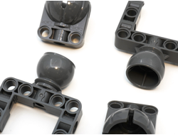 !АНАЛОГ! Suspension Pack/ AN_SSP7 Комплект 4 шт 92910 Steering Ball Joint Large Open with C-Shape Pivot Frame + 92911 Steering Ball Joint Large Receptacle (АНАЛОГ СaDa), Dark Bluish Gray / 4 шт.