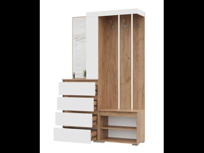 Хелен Прихожая 1260х1980х355 Крафт золотой/белый