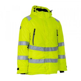Зимняя сигнальная куртка-парка BRODEKS KW 220, желтый/черный