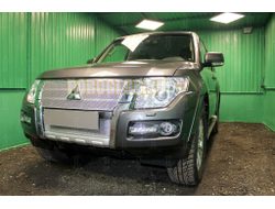 Защита радиатора Mitsubishi Pajero IV 2015- chrome низ PREMIUM