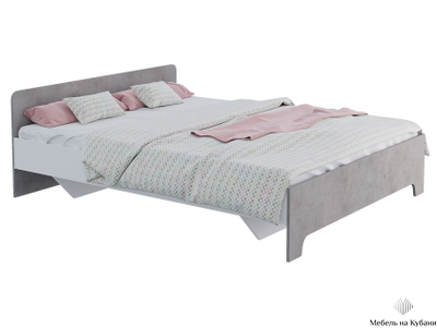 Victor (Виктор) кровать двуспальная 1,6м Белый/Бетон (с основанием)
