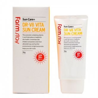 Витаминизированный солнцезащитный крем, 70 гр, DR-V8 Vita Sun Cream SPF 50/PA++ / Farmstay