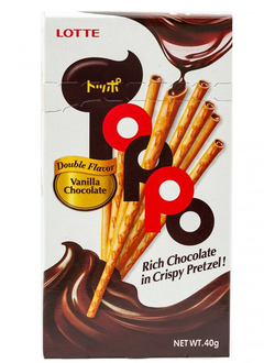 Палочки бисквитные ТОППО с ванильной начинкой, Lotte 40гр