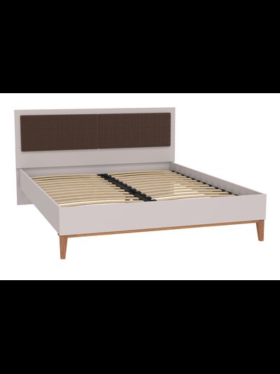 Бора Кровать двойная 60.09 (под ортопед 1Н) (кашемир / ткань велюр киото тоуп) (ш. 1600) (без основания)