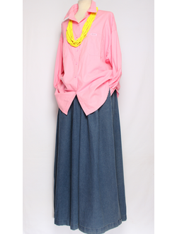 РУБАШКА "В РУБЧИК КАРМАНЫ" розовая, бирюзовая, бежевая, горчица до р.52