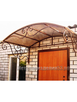 Кованый козырек с поликарбонатом арочный (артикул МКК2)