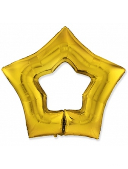 Звезда контур Золото 37" (93 см), золото