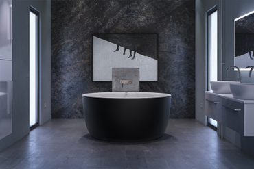 Черно-белая ванна из каменной массы Balteco Allure