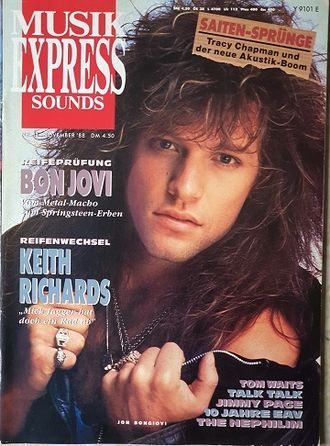 Musikexpress Sounds Magazine November 1988 Bon Jovi Иностранные музыкальные журналы, Intpressshop