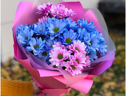 Букет из кустовых хризантем "Лед и пламя"