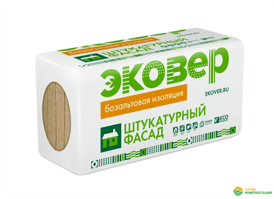 Утеплитель ЭКОВЕР ЭКОФАСАД ОПТИМА 1000х600х150 мм (2 шт; 0,18 куб.м.)