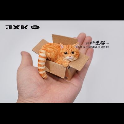 Котик в коробке (рыжий) - Коллекционная ФИГУРКА 1/6 scale The Cat In The Delivery Box 3.0 (JS2305A) - JXK