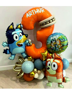 Стойка с цифрой в тематике Bluey