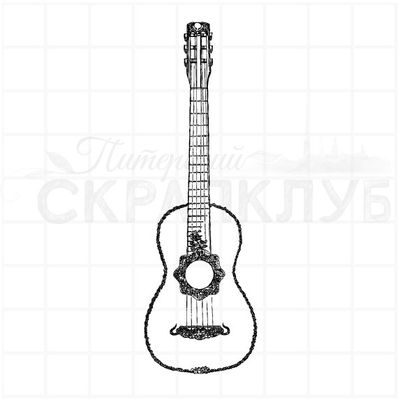 Штамп для скрапбукинга акустическая гитара