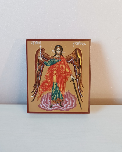 Ангел-Хранитель. Рукописная икона. 9х10,5см.