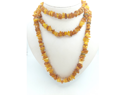 Бусы длинные необработанный янтарь