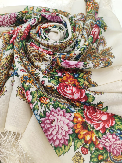 Павловопосадский платок Цветочная ария 2036-2