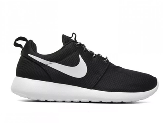 Nike Roshe run черные, текстиль с белой подошвой (36-46) Арт. 006MF