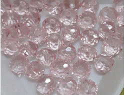 Бусины стеклянные"Рондели" 6х4 мм нить 100 шт цвет розовый