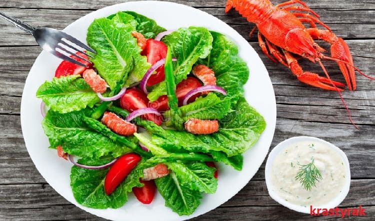 Вкусный салат из мяса раков