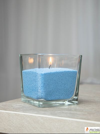 Подсвечник стеклянный "Куб", 10*10см