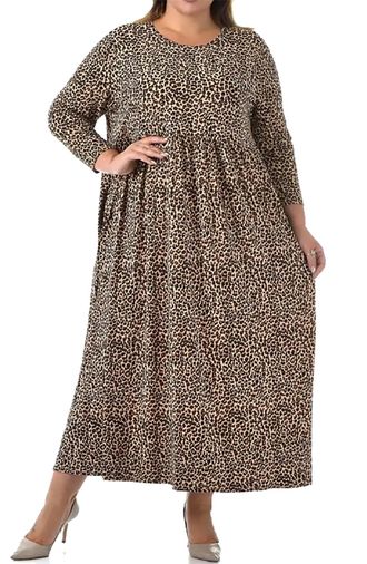Нарядное женское длинное   платье Артикул: 16325-5057 (Цвет коричневый) Размеры 54-72