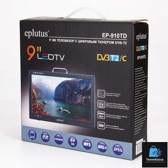Телевизор с цифровым тюнером DVB-T2 9" Eplutus EP-910ТD