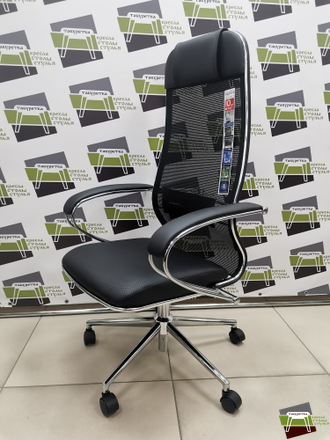 Кресло ErgoLife SynchroSit 10 B1-115K - Mesh(X2)+EcoLeather(Extra) /Um00/Wm12/K1cL(MS2.0Ch/M23.B23.G