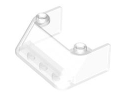 Windscreen 3 x 4 x 1 1/3 with 2 Studs on Top, Trans-Clear (2437 4198527 4521778 6507916)