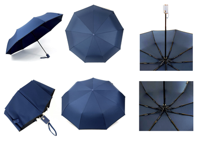 Зонт однотонный автоматический универсальный DINIYA, Цвет: Серый, Синий, Черный, Коричневый