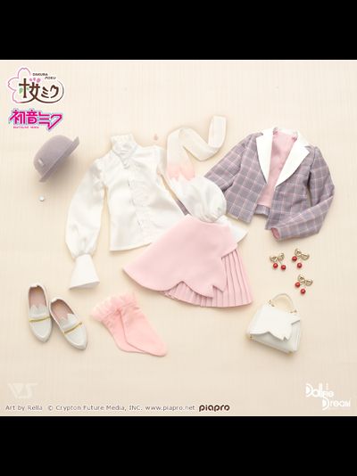 Одежда для куклы Мику Хацунэ (Cloth Dollfie Dream Hatsune Miku Hanami Outfit ver.)