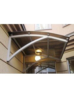 Металлический козырек односкатный дугообразный (артикул МКС05)