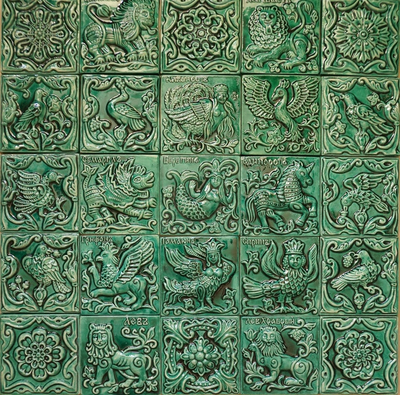 Изразцовая плитка "Мифические знаки" // 10*10