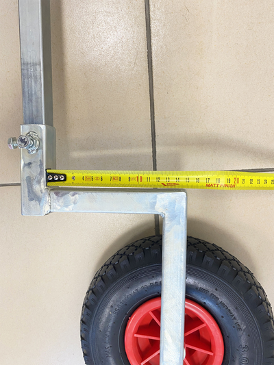 Колеса транцевые струбцина 3 положения с опорой. Вылет опоры