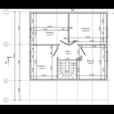 Двухэтажный каркасный дом с четырьмя спальнями 101м² (SK20)