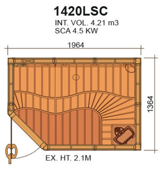 Сауна в сборе SAWO 1,4м х 2,0м, кедр, финская