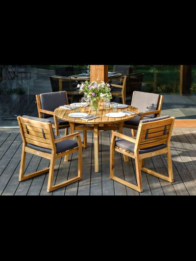 Кофейный комплект Modena 120 см на 4 персоны с плетеными креслами