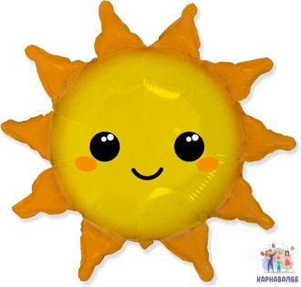 Шар фольга Солнце 79 см ( шар + гелий+ лента)
