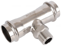 Тройник-переходник ROMMER ВПр-НР, 28х1/2, из нержавеющей стали прессовой