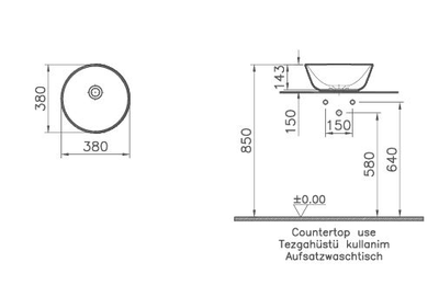 Раковина-чаша VitrA Geo, 38 см, цвет белый, 7421B003-0016
