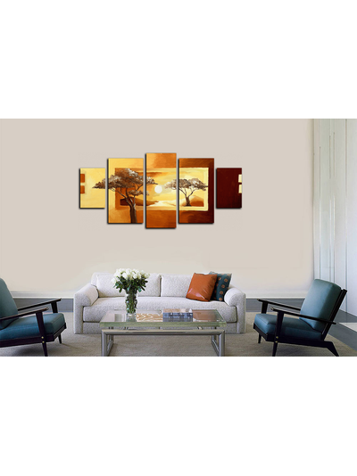 Модульная картина "Солнце и два дерева"