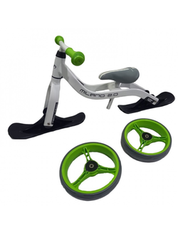 Беговел-снегокат 2в1 Tech Team Milano 2.0 зелёный 2022 с лыжами