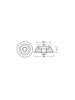 Цинковый анод Tecnoseal 01082 Ø60x19мм конический для подруливающего устройства Lewmar 250/300
