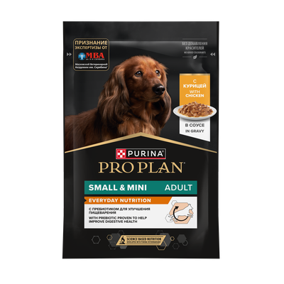 Pro Plan (Про План) Small&Mini влажный корм для взрослых собак мелких пород, Курица в соусе 85 г
