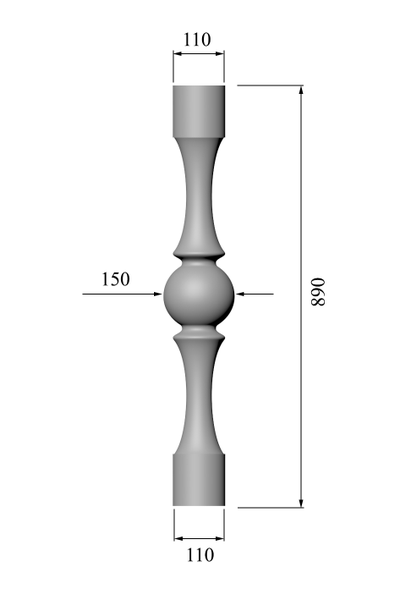 размеры балясины диаметр 150 мм BL-013
