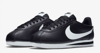 Nike Cortez (Черные с белым) кожа