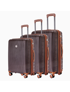Комплект из 3х чемоданов Somsonya New York Полипропелен + S,M,L темно-коричневый