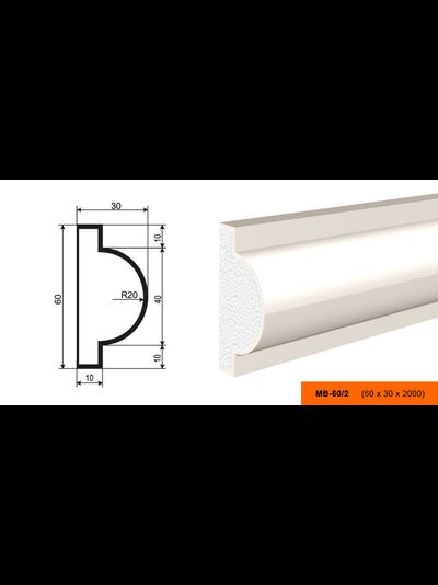 Фасадный молдинг из пенополистирола с покрытием LEPNINAPLAST (Лепнинапласт)  МВ-60/2