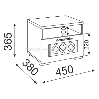 Тумба прикроватная Тиффани-3 М24